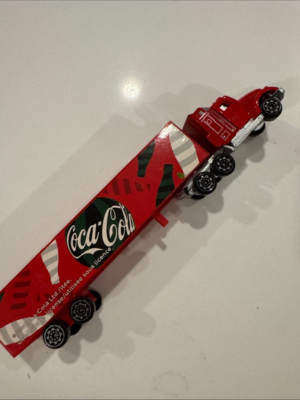 Coca Cola Red and White Toy Semi Trailer Truck